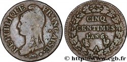 Cinq centimes Dupré, grand module 1798 Paris F.115/36 VF 