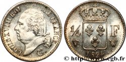 1/4 franc Louis XVIII  1824 Lille F.163/35