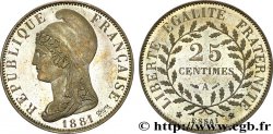 Essai de 25 centimes d’après Dupré, sur flan rond 1881 Paris VG.3969 