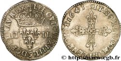 LOUIS XIV LE GRAND OU LE ROI SOLEIL Quart d&nbsp;écu, 1er type 1645 Rennes TTB/TTB+