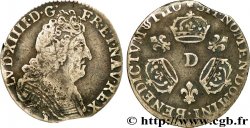 LOUIS XIV LE GRAND OU LE ROI SOLEIL Vingtième d écu aux trois couronnes 1710 Lyon TB/TB+