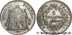 5 francs Union et Force, Union serré, avec glands intérieurs et gland extérieur 1801 Bayonne F.288/161 SS 