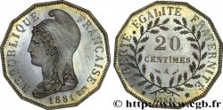 Essai de 20 centimes d’après Dupré, sur flan dodécagonal 1881 Paris VG.3966 