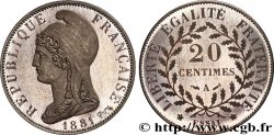 Essai de 20 centimes d’après Dupré, sur flan rond 1881 Paris VG.3970 