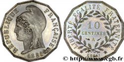 Essai de 10 centimes d’après Dupré, sur flan dodécagonal 1881 Paris VG.3967  AU 