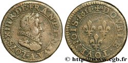 LOUIS XIII LE JUSTE Piéfort quadruple du double tournois 1618 Paris TB
