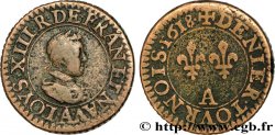 LOUIS XIII  Piéfort quadruple du denier tournois 1618 Paris fSS