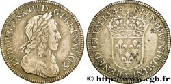 LOUIS XIII LE JUSTE Quart d écu d argent, 3e type, 2e poinçon, portrait de Lyon 1643 Lyon
