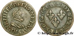 HENRI IV LE GRAND Double tournois, 1er type de Paris (légende française) 1610 Paris, Moulin des Étuves