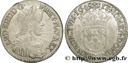 LOUIS XIV  THE SUN KING  Demi-écu à la mèche longue 1649 Nantes