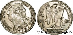 LOUIS XVI (MONARQUE CONSTITUTIONNEL)  Écu dit  au génie , type FRANÇOIS 1792 Paris TTB