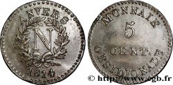5 cent. Anvers à l’N, frappe de l’arsenal de la marine 1814 Anvers F.115C/1