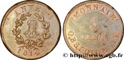 5 cent. Anvers au double L, frappe de l’atelier de Wolschot 1814  Anvers F.115D/1