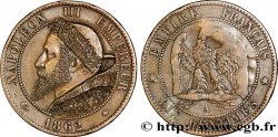 Dix centimes Napoléon III, tête laurée, satirique 1862 Paris F.134/7 var. S 