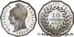 Essai de 10 centimes d’après Dupré, sur flan dodécagonal 1881 Paris VG.3967 
