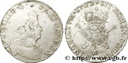 LOUIS XIV LE GRAND OU LE ROI SOLEIL Demi-écu de Flandre aux insignes, 1er type 1702 Lille TTB/TTB+