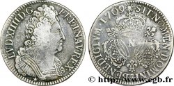 LOUIS XIV LE GRAND OU LE ROI SOLEIL Écu aux trois couronnes 1709 Montpellier TB+