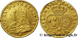 LOUIS XV DIT LE BIEN AIMÉ Demi-louis d or aux écus ovales, buste habillé 1732 Strasbourg TTB