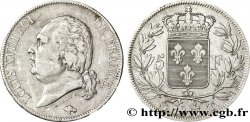 5 francs Louis XVIII, tête nue 1817 Nantes F.309/26 TB 