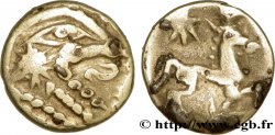 GALLIA - BELGICA - BELLOVACI (Regione di Beauvais) Quart de statère d or à l astre, fourré, cheval à droite