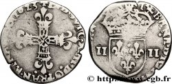 LOUIS XIII LE JUSTE Quart d écu, à la croix fleurdelisée, titulature côté croix 1623 Nantes TB/B