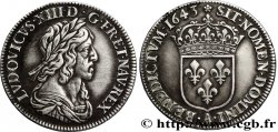 LOUIS XIII LE JUSTE Quart d écu, buste drapé et cuirassé (2e buste de Jean Warin) 1643 Paris, Monnaie de Matignon TTB/TTB+