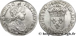 LOUIS XIV LE GRAND OU LE ROI SOLEIL Écu à la mèche longue 1648 Rouen TTB+/SUP