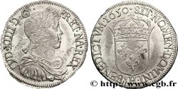 LOUIS XIV LE GRAND OU LE ROI SOLEIL Demi-écu à la mèche longue 1650 La Rochelle TTB+