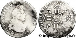 LOUIS XIV LE GRAND OU LE ROI SOLEIL Douzième d écu aux huit L, 2e type 1705 Rennes B+/TB+