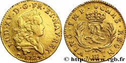 LOUIS XV THE BELOVED Louis d or aux deux L entrelacées et aux palmes longues 1724 Strasbourg