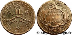LOUIS XV DIT LE BIEN AIMÉ Seize deniers des mines de Béarn 1727 Pau TB+/TTB