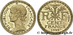 Concours de 100 francs, essai de Guilbert, petit module en maillechort 1929  VG.5219 var. SUP 