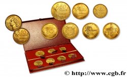 Boîte rouge contenant sept essais : les essais de 50 francs, 20 francs et 10 francs Guiraud + quatre essais du concours de 20 francs 1950  