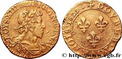 LOUIS XIII LE JUSTE Double tournois, type 7 de Paris 1629 Paris TTB