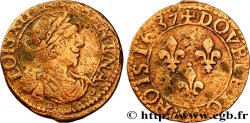 LOUIS XIII LE JUSTE Double tournois, 9e type de Tours 1637 Tours TB/TB+