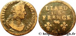 LOUIS XIV LE GRAND OU LE ROI SOLEIL Liard, 3e type, buste âgé 1697 Pau