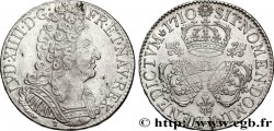 LOUIS XIV LE GRAND OU LE ROI SOLEIL Écu aux trois couronnes 1710 Lyon TTB/TTB+