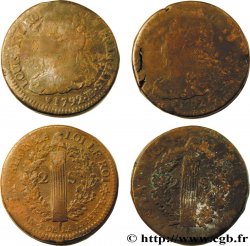 LA CONVENTION 2 sols dit  au faisceau , type FRANÇAIS, lot de 19 ex. 1793 Strasbourg 