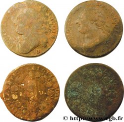 LOUIS XVI (MONARQUE CONSTITUTIONNEL)  12 deniers dit  au faisceau , type FRANCOIS et FRANCAIS, lot de 16 ex. 1792-1793 Ateliers divers 