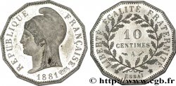 Essai de 10 centimes d’après Dupré, sur flan dodécagonal 1881 Paris VG.3967 