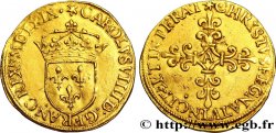 CHARLES IX Écu d or au soleil, 1er type 1569 Paris TTB+/TTB