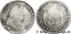 LOUIS XIV LE GRAND OU LE ROI SOLEIL Demi-écu aux palmes 1699 Rouen TB