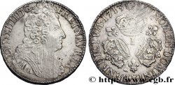 LOUIS XIV LE GRAND OU LE ROI SOLEIL Écu aux trois couronnes 1713 Limoges TTB