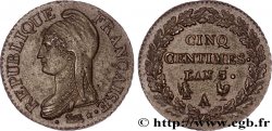 Cinq centimes Dupré, grand module 1799 Paris/Rouen F.115/55 SUP 