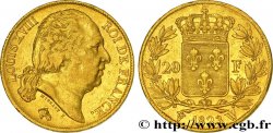 20 francs or Louis XVIII, tête nue 1823 Lille F.519/30