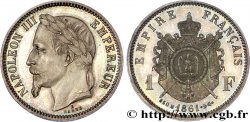 Essai de 1 franc Napoléon III, tête laurée 1861 Paris VG.3584  var.