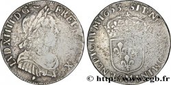 LOUIS XIV  THE SUN KING  Quart d écu d argent à la mèche longue 1653 Toulouse