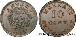 10 cent. Anvers au double L, frappe de l’atelier de Wolschot 1814  Anvers F.130C/2