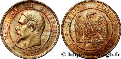 Dix centimes Napoléon III, tête nue, différent ancre 1855 Strasbourg F.133/24