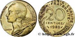 20 centimes Marianne, frappe fautée sur flan de 10 centimes Marianne 1983 Pessac F.156/23 var. SUP 